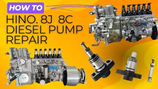 HOW to hino 8 J diesel pump plunger install  Hino 8 C fuel injection pump repair [upl. by Goldie281]