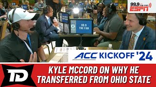 Syracuse Quarterback Kyle McCord discusses transfer from Ohio State football [upl. by Raynard228]