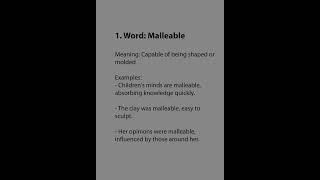 Malleable meaning with example sentences englishlanguage learnenglish shorts [upl. by Aivital]