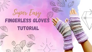 how to knit easy fingerless gloves  arm warmers  all secrets for beginners [upl. by Trabue]