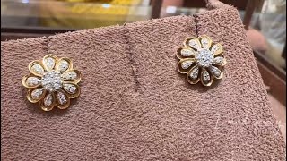 Tanishq Latest Diamond Stud Designs with PriceDiamond EarringsDaily wear Earringsimdeeya deeya [upl. by Ahsyekal]