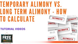 TEMPORARY ALIMONY VS LONG TERM ALIMONY  HOW TO CALCULATE  VIDEO 32 2021 [upl. by Aubin]