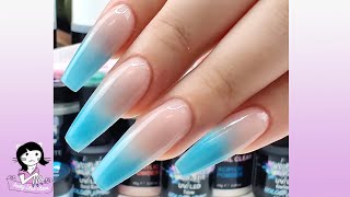 Blue Ombre Nail Art Tutorial  Acrylic Sculpting [upl. by Latsirhc]