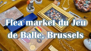 Flea Market Vossenplein  The Jeu de Balle Square Brussels  Old and antiques Walking tour [upl. by Uhn458]