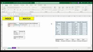 How to apply Index Match formula in Excel [upl. by Adnarym564]