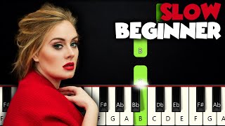 Someone Like You  Adele  SLOW BEGINNER PIANO TUTORIAL  SHEET MUSIC by Betacustic [upl. by Sudnac]