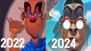 REDRAWING MY OLD ART part 1  2022 vs 2024 [upl. by Nodyarb]