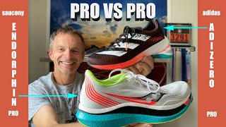 Saucony Endorphin Pro VS adidas Adizero Pro Running Shoe Review [upl. by Pages414]