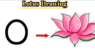 How to draw Lotus step by step ll Lotus drawing for beginners ll Number drawing [upl. by Sandi954]