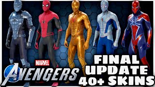 All SpiderMan Skins In Marvels Avengers  Final Update [upl. by Nedaj542]