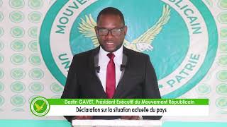 DECLARATION DU MOUVEMENT REPUBLICAIN SUR LA SITUATION DU CONGOBRAZZAVILLE [upl. by Rosenblatt]