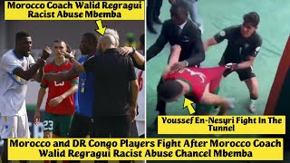 🤯 Morocco and DR Congo Players Fight After Morocco Coach Walid Regragui Racist Abuse Chancel Mbemba [upl. by Alexine]