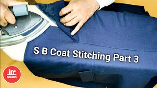 Single Breast Coat Stitching Part 3  How To Make Side Vent On Coat Video Tutorial [upl. by Vergne]