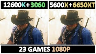 R5 5600X RX 6650XT vs I5 12600K RTX 3060  23 Games Tested [upl. by Dolley]