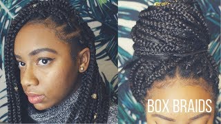 Hair Vlog Box Braids Start to Finish Rubber Band Method [upl. by Euk440]