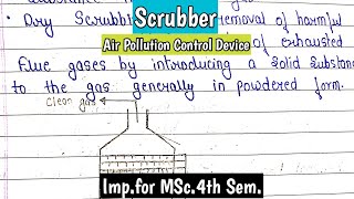 Scrubber  Air Pollution Control Device  Environmental Chemistry  MSc4th SemNotes kanhaiyapatel [upl. by Sanford]