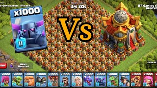 Max Level 1000 PEKKA Vs 1000 Town Hall 16 Attack clashofclans urcristiano [upl. by Moshell]