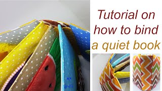 Quiet book binding tutorial  how to bind a mini book [upl. by Tate]