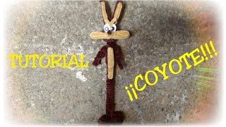 COYOTE hecho con Limpiapipas pluma coyote made with pipe cleaner [upl. by Noyrb650]