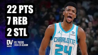 Brandon Miller vs 76ers 22 pts 7 reb 2 stl  Nov 10 2024  Regular Season [upl. by Saval]