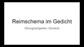 Übungen Reimschema bestimmen  Gedicht  Übungsaufgaben für die Schule Deutsch [upl. by Ytteb664]