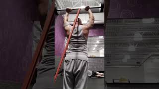 Standing barbell tricep extension with heavy band [upl. by Llerut489]