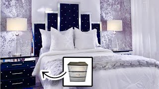 BEDROOM MAKEOVER With Plastic DIY Headboard and More [upl. by Crispen]