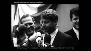 October 17 1966  Edward and Robert F Kennedy at a rally at Post Office Square in Boston Mass [upl. by Brier]