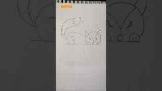 Easy Fox Drawing shorts youtubeshorts [upl. by Ardeahp976]