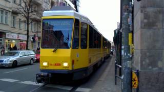 Straßenbahn Berlin Typ KT4D amp Typ KT4DT Tatra am SU Schönhauser Allee M1 720p ᴴᴰ [upl. by Nylidnarb576]