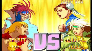 XMen vs Street Fighter  Arcade   Gambit  Ken Playthrough  Apr 23 2018 [upl. by Der686]