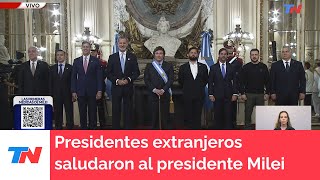 En Casa Rosada Javier Milei recibió a las comitivas extranjeras [upl. by Ahsinhoj]