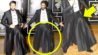 Ranveer Singh Enters Wearing A Ladies SKIRT Below His Suit At GQ Awards 2016 Red Carpet [upl. by Bocoj]