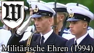 Das Wachbataillon der Bundeswehr empfängt den Präsidenten von Mosambik 1994 Militärische Ehren [upl. by Eaneg722]