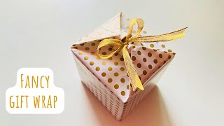 Easy Gift Wrapping Idea  Fancy Gift Wrap for Christmas  How to Wrap a Square Box christmas2024 [upl. by Edris]