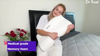 Dr Trust USA Memory Foam Contoured Cervical Orthopedic Pillow 355 for Neck Pain [upl. by Poppo]