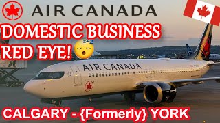 AIR CANADA DOMESTIC BUSINESS  FLYING THE RED EYE  B7378MAX  CALGARY  TORONTO [upl. by Ydnyc]