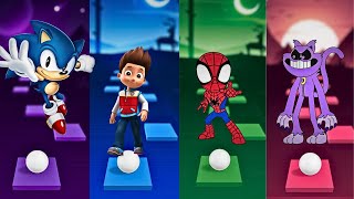 Spidey🆚Paw Patrol🆚Sonic Prime🆚Catnap Coffin Dance Tiles Hop Edm Rush [upl. by Gorges]