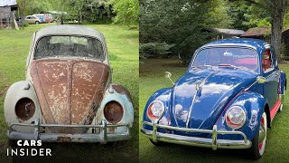 How A Rusted 1960s Volkswagen Beetle is Restored  Cars Insider [upl. by Leirraj]