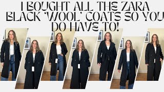 I bought ALL the black wool Zara coats under £100 so you dont have to [upl. by Annaihr424]