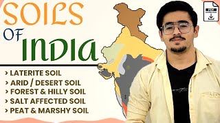 SOILS OF INDIA  Part 22 Laterite Forest Desert Saline amp Alkaline Peaty amp Marshy Soil soilscience [upl. by Refotsirk446]