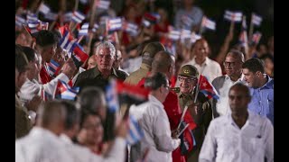 93yearold Raul Castro celebrates with the new generation of Cubans the anniversary of failed armed [upl. by Dearden406]