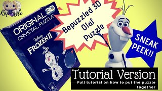 Bepuzzled 3D Crystal Puzzle Olaf Tutorial Version [upl. by Prudy]