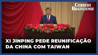 XI JINPING PEDE REUNIFICAÇÃO DA CHINA COM TAIWAN [upl. by Elleniad]