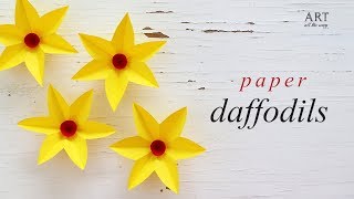 DIY Paper Daffodils Flowers  How to Make Paper Flower [upl. by Milicent]