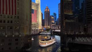 Chicago 🇺🇸❤️❄️ a snowfall dream ❄️🥰📍Chicago Riverwalk and DuSable Bridge views from Wacker Drive 🇺🇸 [upl. by Attenal]