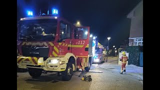 Bomberos de la Diputación de Salamanca en Villamayor de la Armuña en el incendio de una academia [upl. by Nonad]