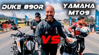 Una Batalla de NIVEL Yamaha MT09 vs KTM Duke 890R [upl. by Namajneb]