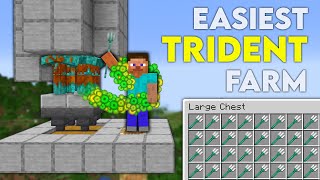 Minecraft EASIEST Trident Farm  Drowned Farm 119 [upl. by Wattenberg]