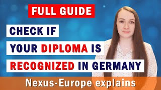 Degree recognition in Germany Full guide on how to check if your diploma is valid in Germany [upl. by Yenhoj847]